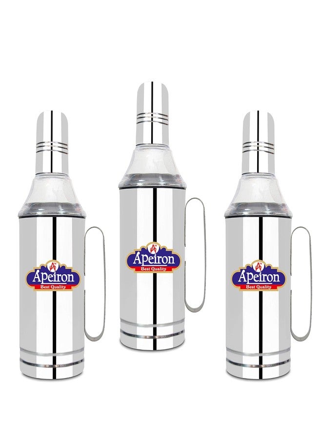 Apeiron Stainless Steel Nozzle Oil Dispenser with Handle Pack of 3 (1000ml Each) - Image 1